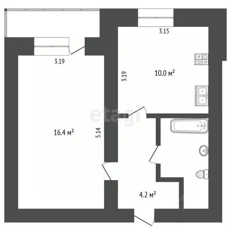 1-к кв. Вологодская область, Вологда Фрязиновская ул., 24 (37.0 м) - Фото 1
