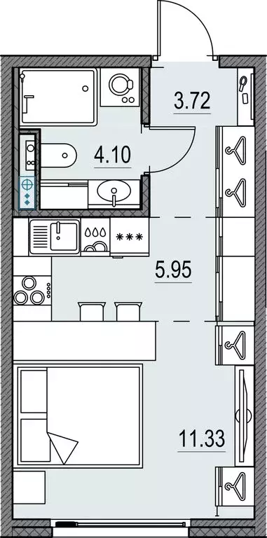 Квартира-студия: Санкт-Петербург, ЖК Новая Земля (25.1 м) - Фото 1