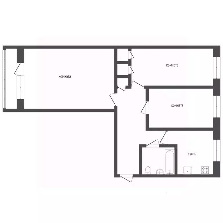 3-к кв. Курганская область, Курган ул. Дружбы, 6 (59.0 м) - Фото 2