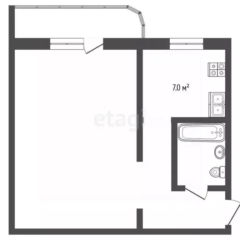 1-к кв. Челябинская область, Челябинск ул. Воровского, 26а (32.2 м) - Фото 2
