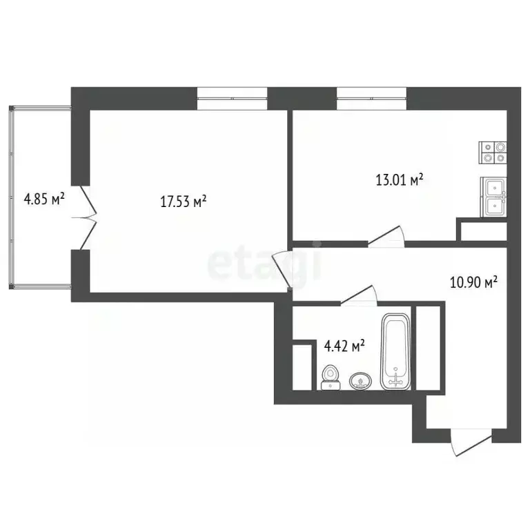 2-к кв. Крым, Ялта проезд Бакунинский, 13 (51.0 м) - Фото 2