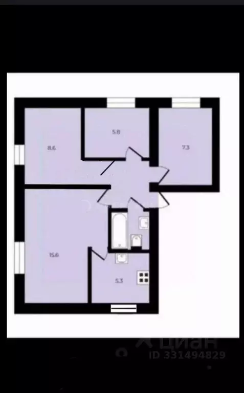 4-к кв. Санкт-Петербург ул. Костюшко, 58 (49.0 м) - Фото 1