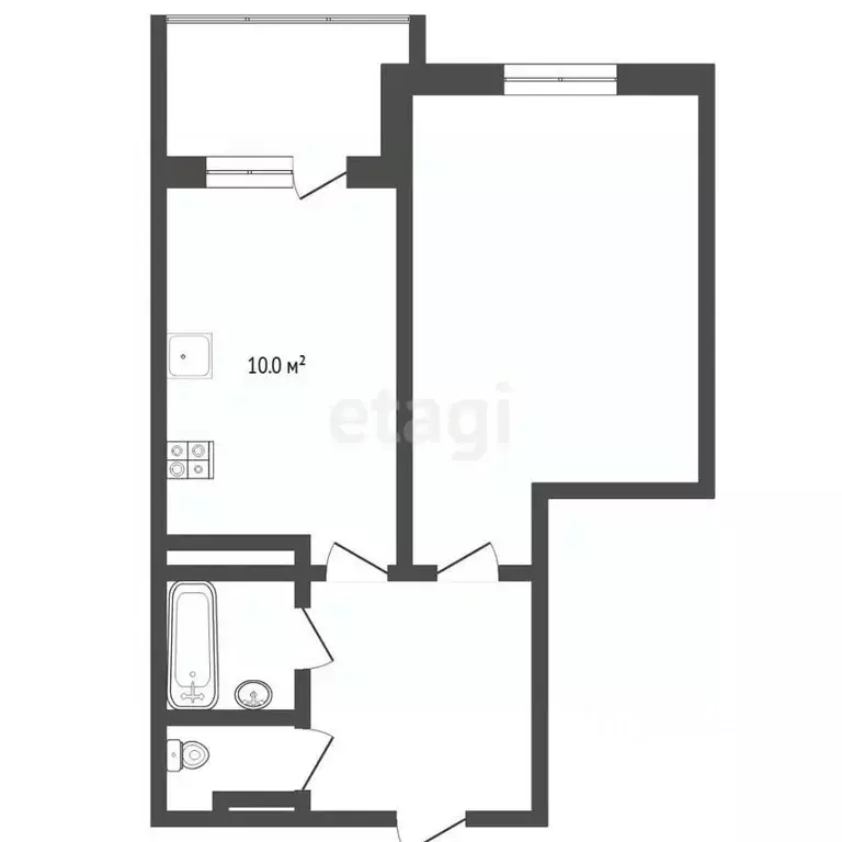 1-к кв. Тюменская область, Тюмень ул. Бориса Житкова, 7 (39.8 м) - Фото 1