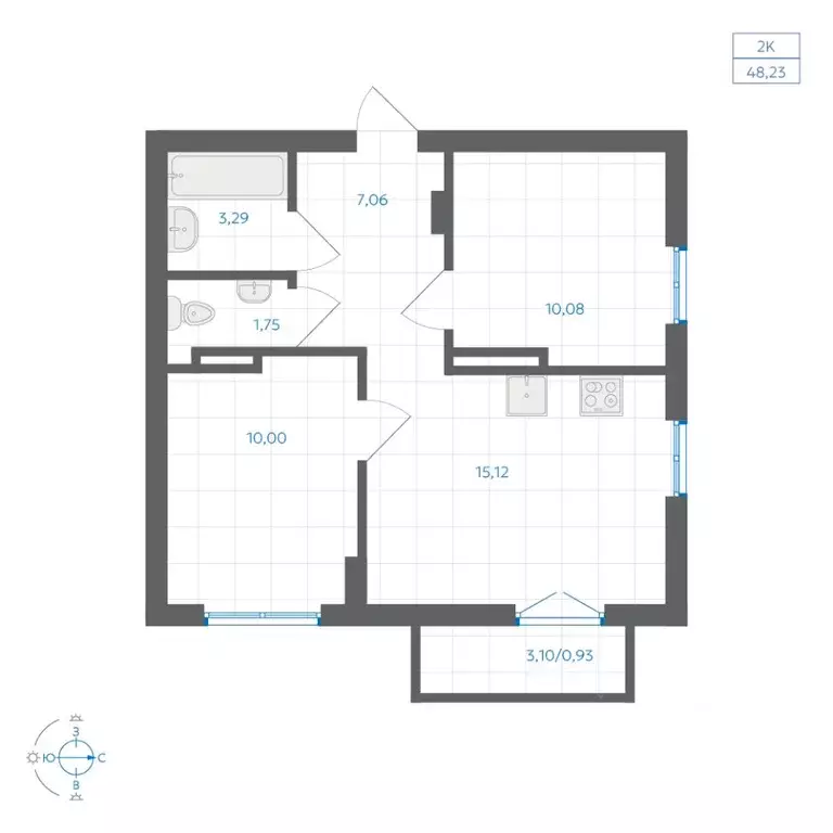 2-к кв. Челябинская область, Челябинский городской округ, пос. ... - Фото 1