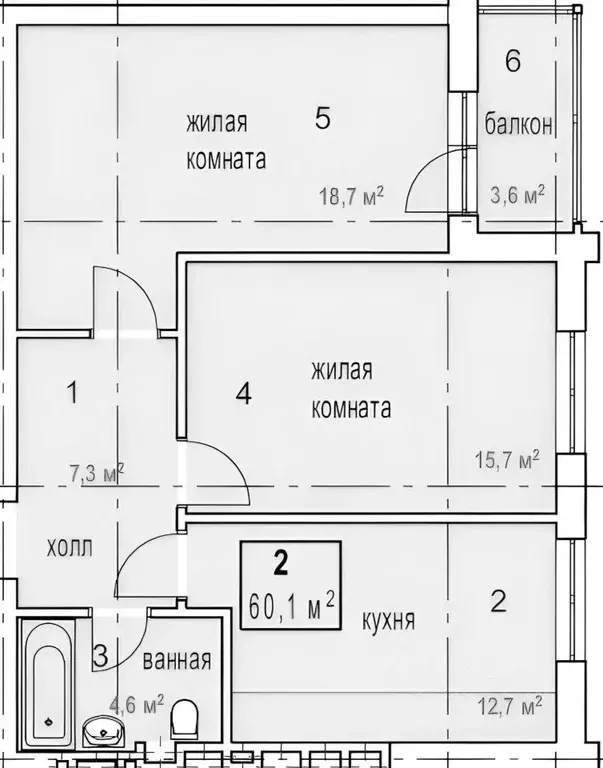 2-к кв. Калининградская область, Калининград Старокаменная ул., 3 ... - Фото 2