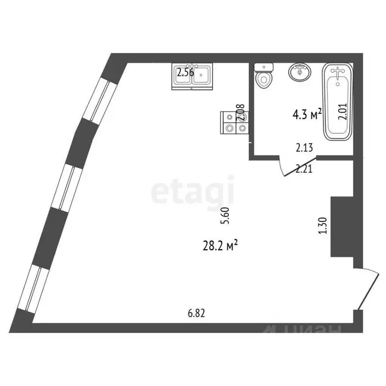 1-к кв. Москва ул. Лобачевского, 120к1 (33.0 м) - Фото 1