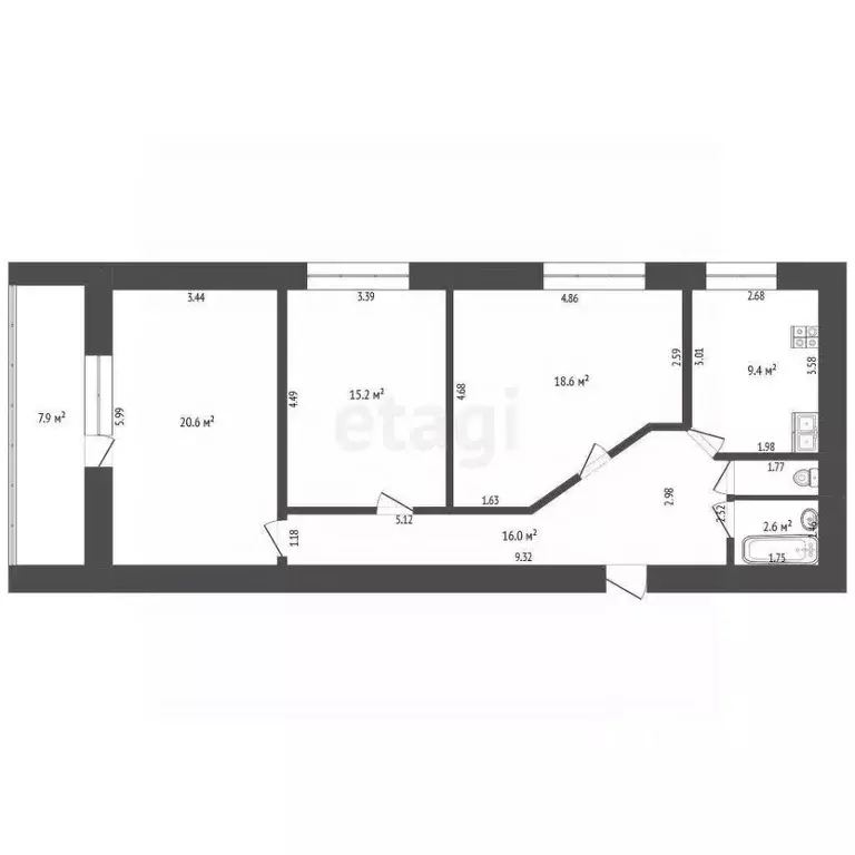 3-к кв. Тюменская область, Тюмень Широтная ул., 120к2 (83.7 м) - Фото 1