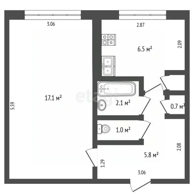 1-к кв. Мордовия, с. Лямбирь ул. Комсомольская, 89 (33.2 м) - Фото 2