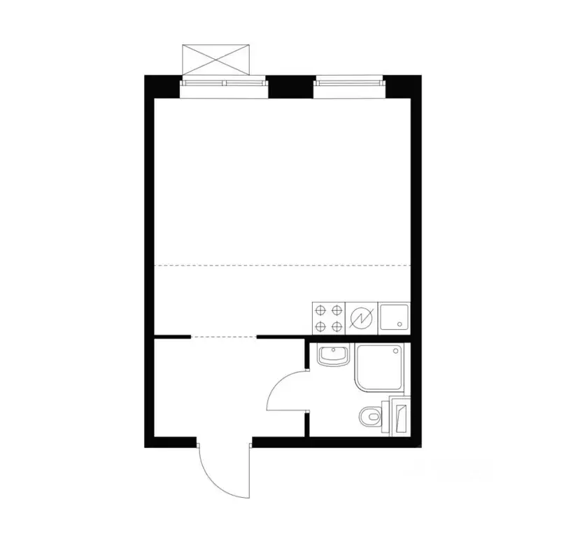 Студия Московская область, Одинцово ул. Каштановая, 16 (27.0 м) - Фото 1