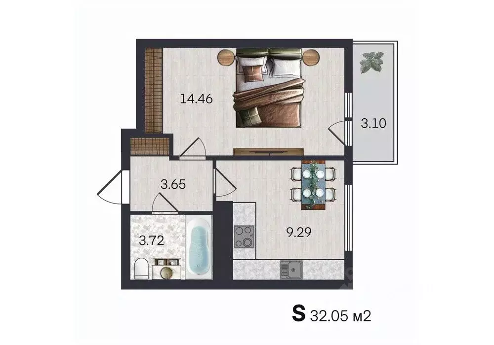 1-к кв. Ярославская область, Ярославль ул. Строителей, 18 (32.05 м) - Фото 1