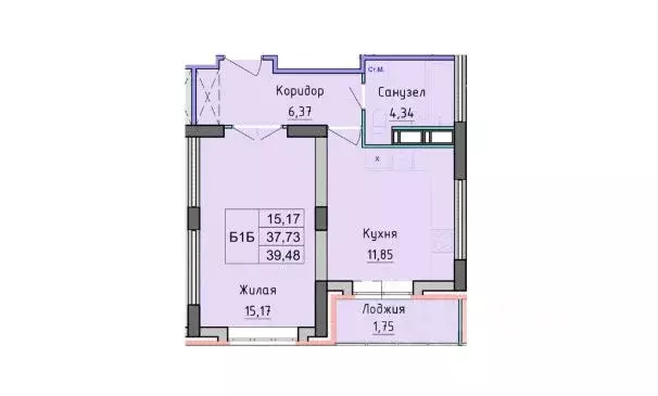 1-к кв. Ярославская область, Ярославль просп. Фрунзе, 56Д (39.48 м) - Фото 1