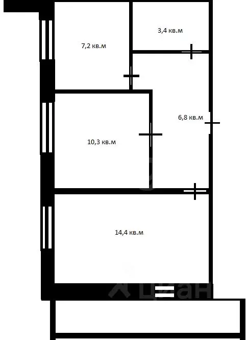 2-к кв. Татарстан, Казань Минская ул., 8 (42.5 м) - Фото 2