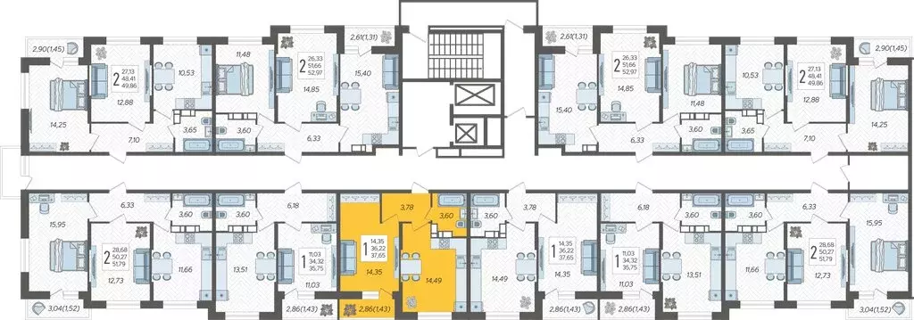 1-комнатная квартира: Краснодар, ЖК Смородина (37.65 м) - Фото 2