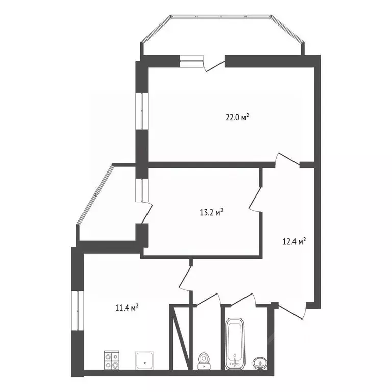 2-к кв. Воронежская область, Воронеж ул. Шишкова, 72/5 (63.5 м) - Фото 2