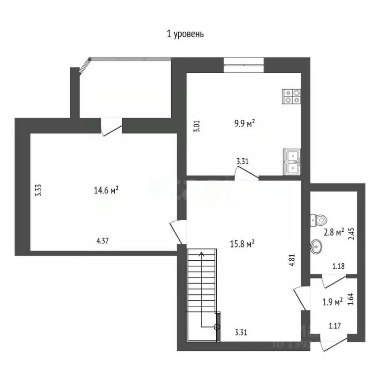 3-к кв. Тюменская область, Тюмень Комсомольская ул., 56 (80.6 м) - Фото 2