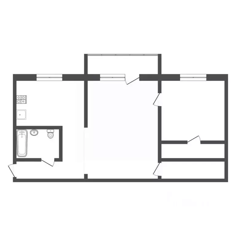 2-к кв. Тульская область, Советск Щекинский район, Комсомольская ул., ... - Фото 2