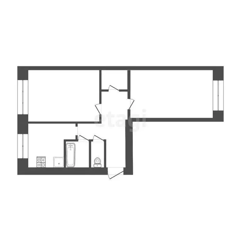 2-комнатная квартира: Бийск, улица Декабристов, 5 (48.6 м) - Фото 1