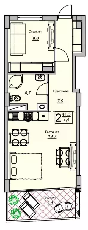 Студия Крым, Ялта муниципальный округ, Гурзуф пгт ул. Ялтинская, 14/2 ... - Фото 2