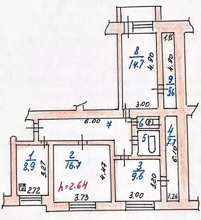 3-к кв. ивановская область, иваново зеленая ул, 36 (79.1 м) - Фото 1