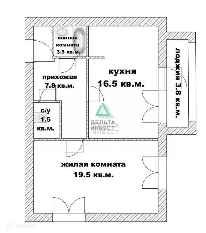 Продаётся 2-к квартира, 53 м - Фото 0