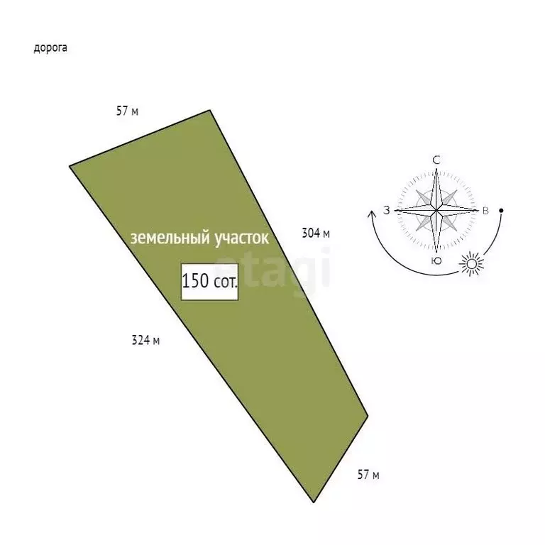 Участок в Ширинский район, село Джирим (150 м) - Фото 1