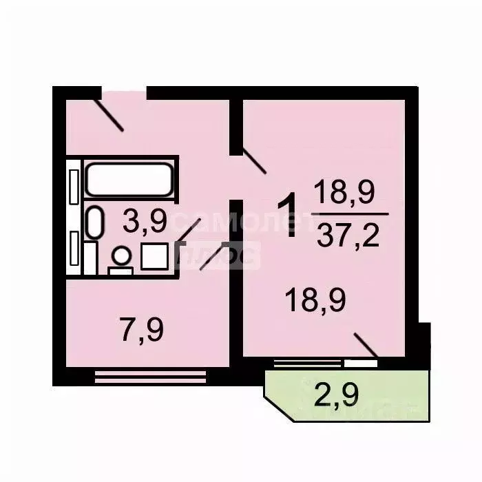 1-к кв. Москва Осенний бул., 6 (37.7 м) - Фото 2