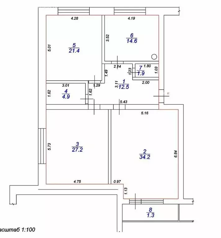 3-комнатная квартира: Тверь, Симеоновская улица, 71 (116.7 м) - Фото 1