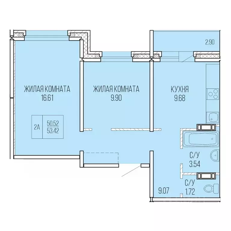 2-к кв. Архангельская область, Архангельск Карпогорская ул., 38 (53.42 ... - Фото 1