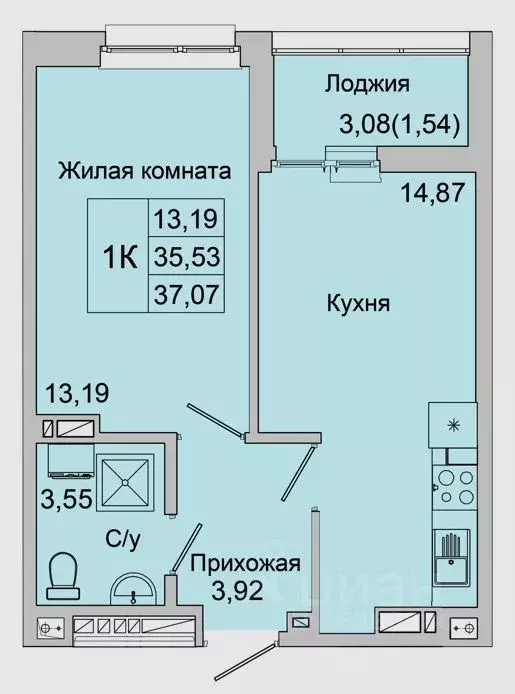 1-к кв. Ростовская область, Батайск ул. Булгакова, 11 (37.07 м) - Фото 0