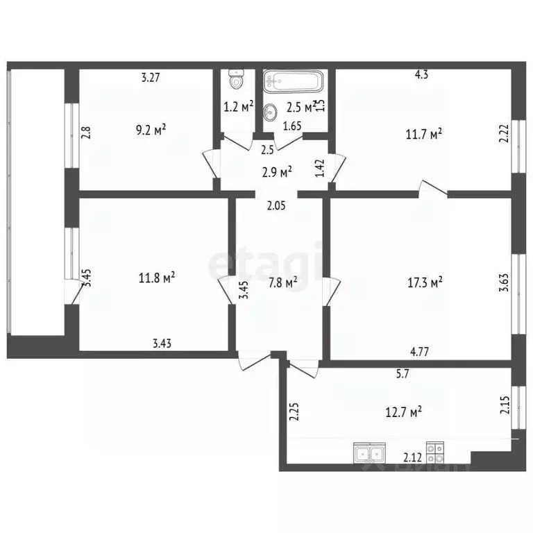 4-к кв. Мордовия, Саранск Коммунистическая ул., 10 (100.0 м) - Фото 1