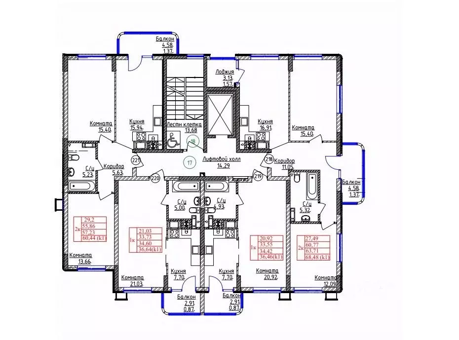 2-к кв. Калининградская область, Калининград ул. Дубовая Аллея (63.71 ... - Фото 2