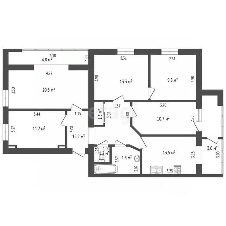 5-к кв. Московская область, Дубна ул. Энтузиастов, 5 (98.3 м) - Фото 2