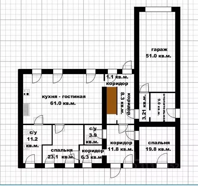 Коттедж в Башкортостан, Уфимский район, д. Юматово  (356 м) - Фото 2