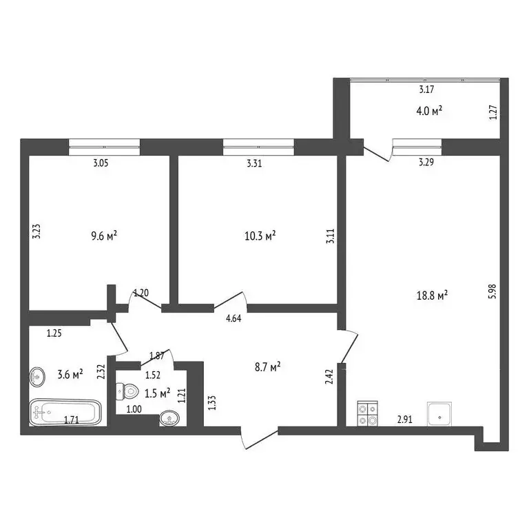 2-комнатная квартира: деревня Патрушева, улица Александра Пушкина, 8В ... - Фото 1