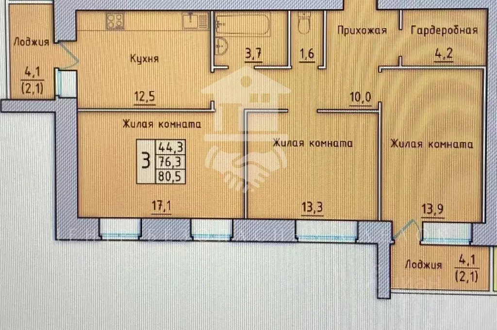 3-к кв. Орловская область, Орел ул. Андрианова, 33 (80.8 м) - Фото 1