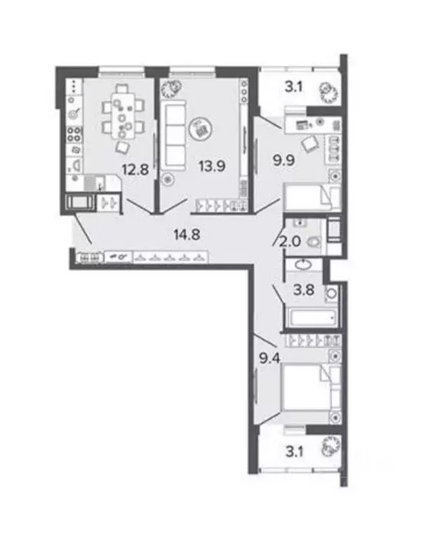 3-к кв. Санкт-Петербург ул. Плесецкая, 17 (65.4 м) - Фото 0