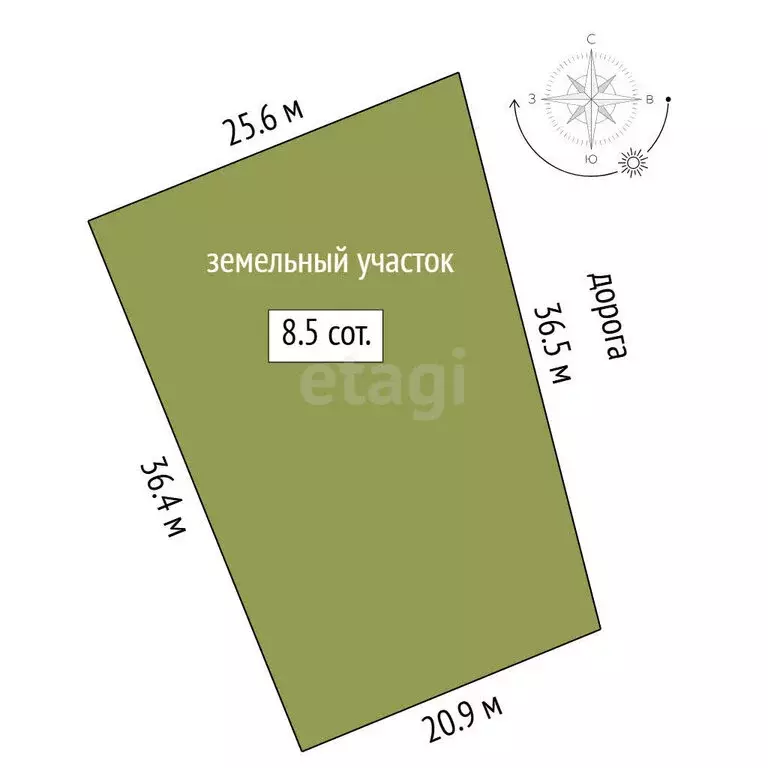 Участок в Тюменский муниципальный округ, деревня Малиновка, коттеджный ... - Фото 1
