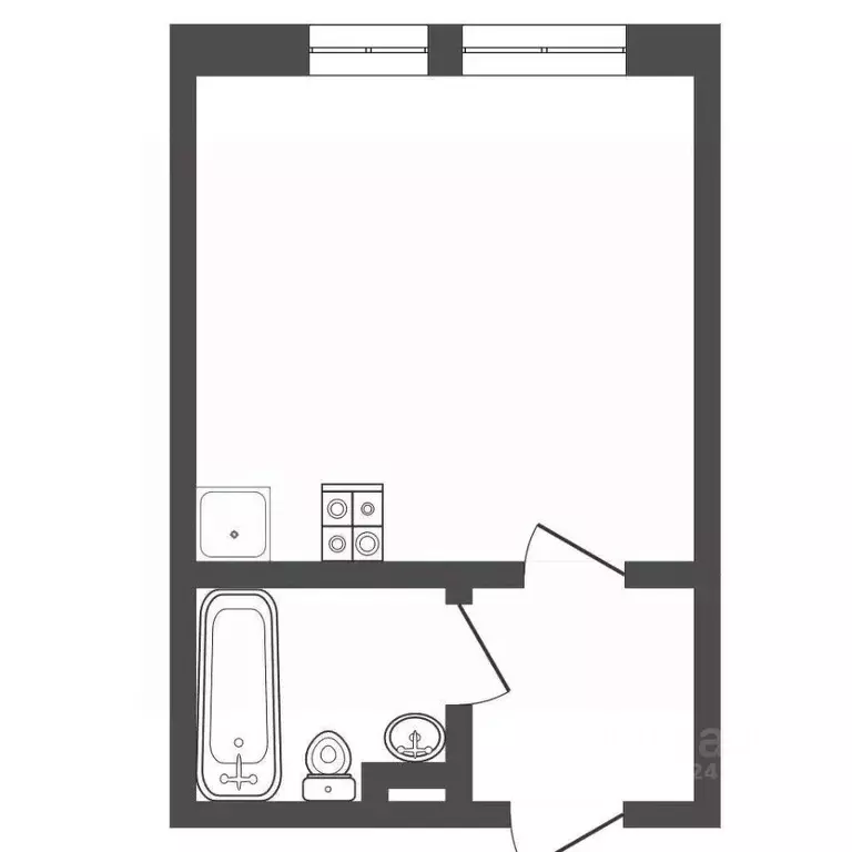 Студия Ямало-Ненецкий АО, Новый Уренгой Энтузиастов мкр, 9 (26.7 м) - Фото 1
