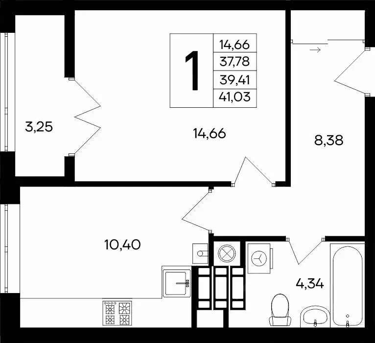 1-к кв. Крым, Евпатория  (41.39 м) - Фото 1