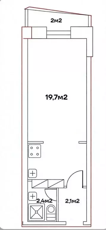 Студия Санкт-Петербург Варшавская ул., 19к2 (24.2 м) - Фото 2