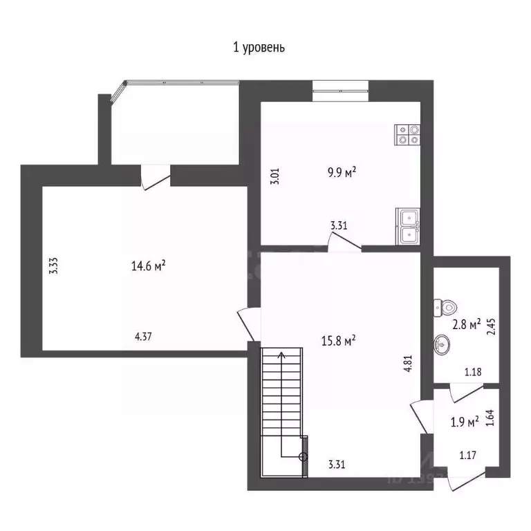 3-к кв. Тюменская область, Тюмень Комсомольская ул., 56 (80.6 м) - Фото 2