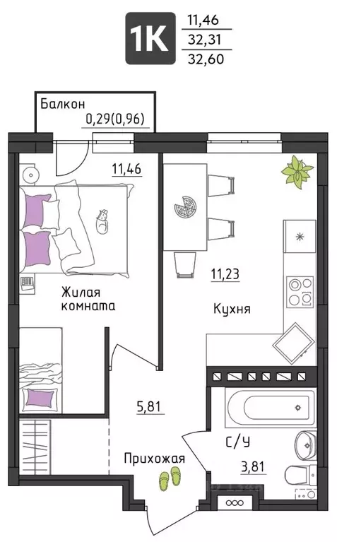 1-к кв. Пермский край, Пермь Верхне-Вишерская ул., 40 (32.6 м) - Фото 0