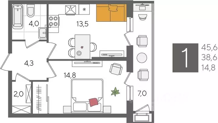 1-к кв. Краснодарский край, Краснодар Черемушки мкр, Рекорд жилой ... - Фото 1