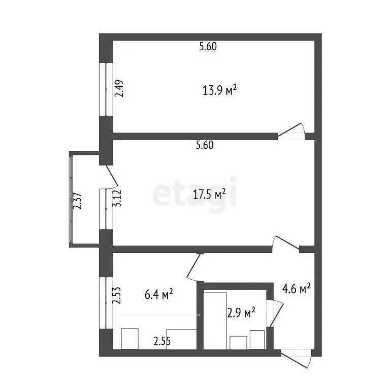 2-комнатная квартира: Омск, Космический проспект, 39 (45.8 м) - Фото 0