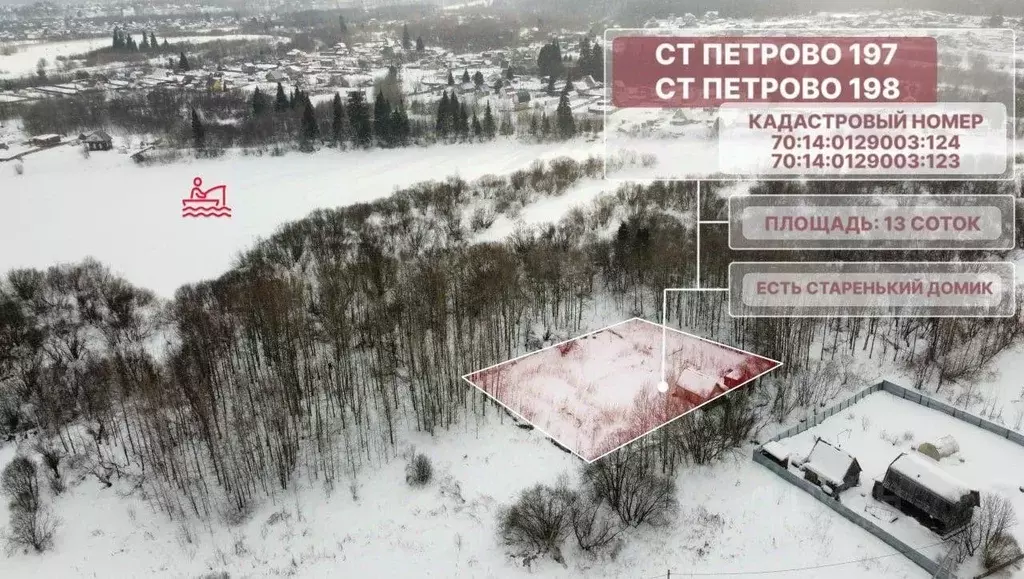 Участок в Томская область, Томский район, Петрово СНТ 198 (13.0 сот.) - Фото 1