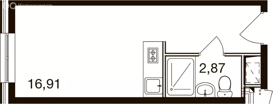 Квартира-студия: Новоивановское, Западная улица, 85 (20.6 м) - Фото 1