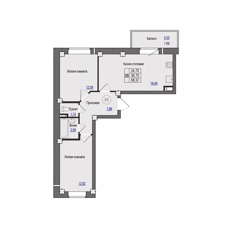 2-к кв. Псковская область, Псковский район, Завеличенская волость, д. ... - Фото 1