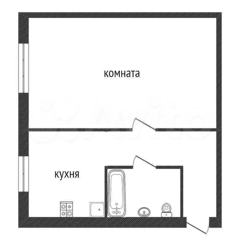 1-к. квартира, 31,2 м, 1/5 эт. - Фото 0