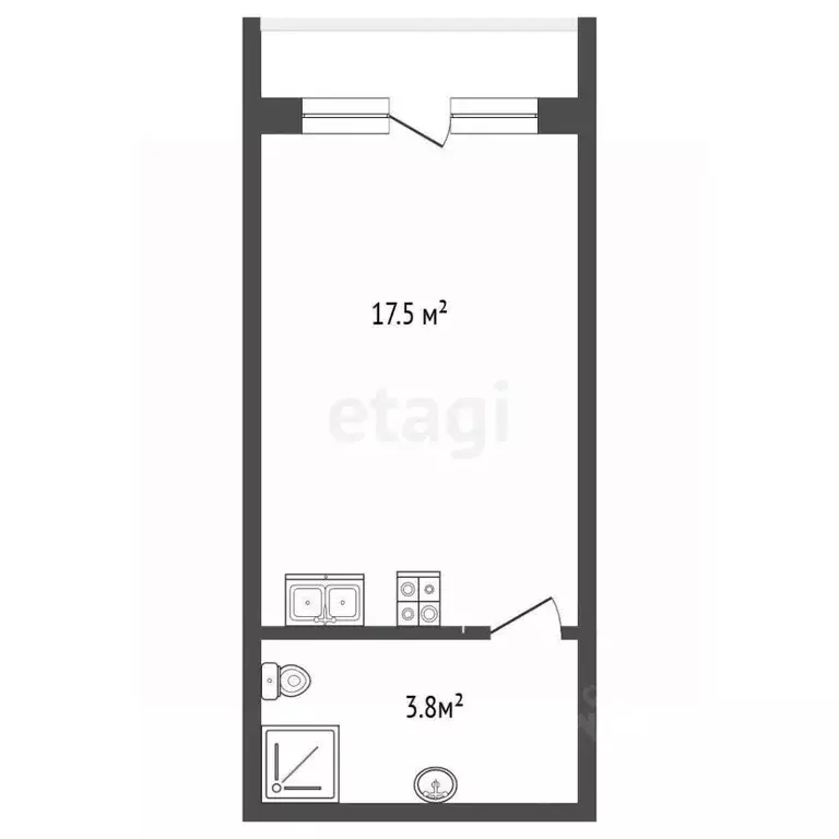 Студия Крым, Алушта Профессорский Уголок мкр,  (21.3 м) - Фото 2