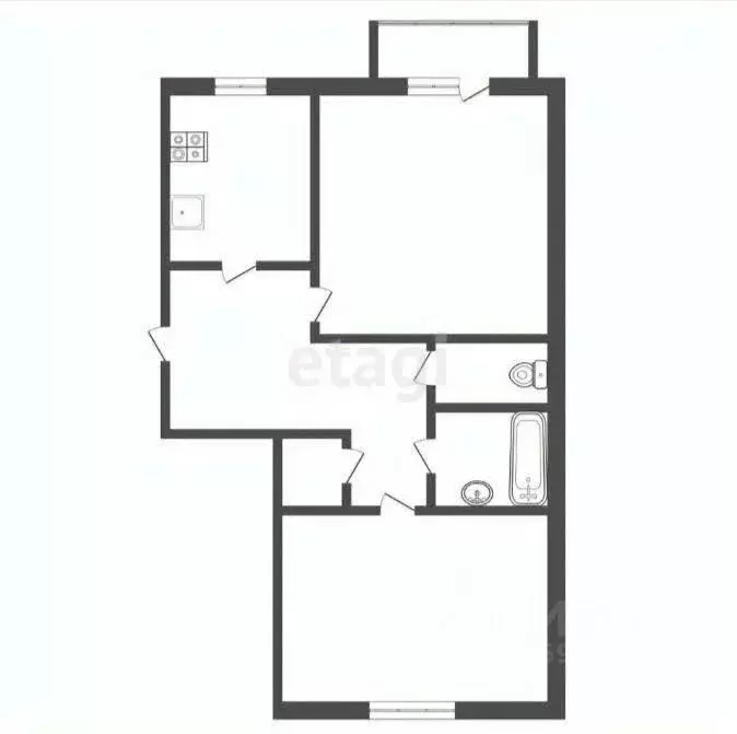 2-к кв. Тульская область, Богородицк Защитная ул., 4 (51.8 м) - Фото 2